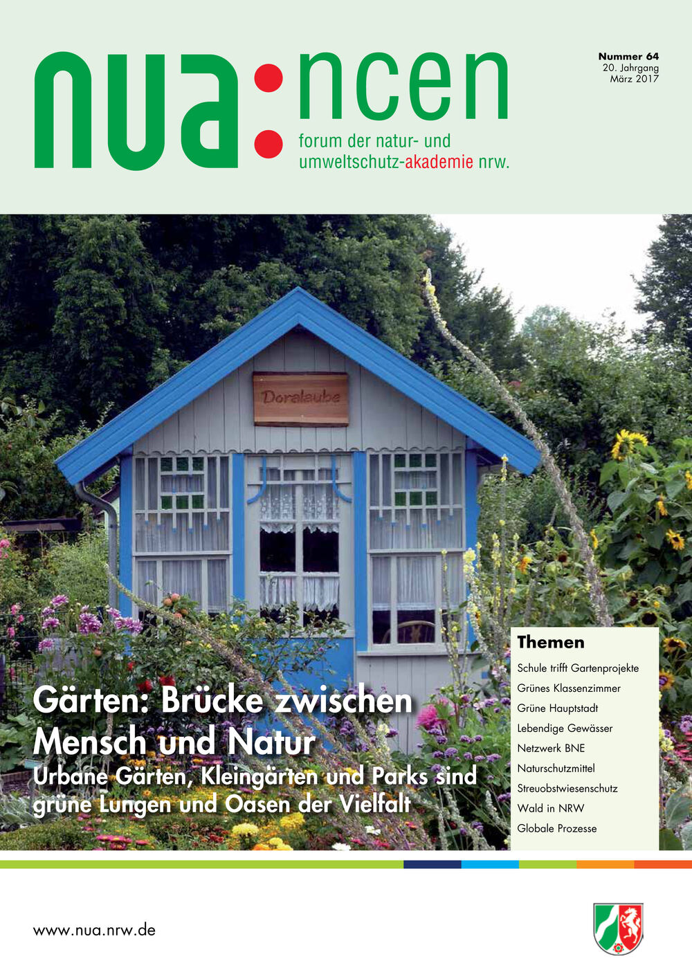 März-Heft der NUAncen: Gärten - Brücke zwischen Mensch und Natur