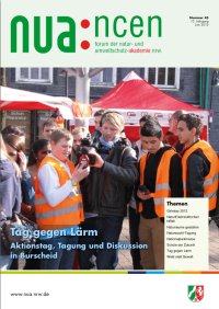 Titel der NUAncen-Ausgabe Nr. 45: Tag gegen Lärm - Aktionstag, Tagung und Diskussion in Burscheid
