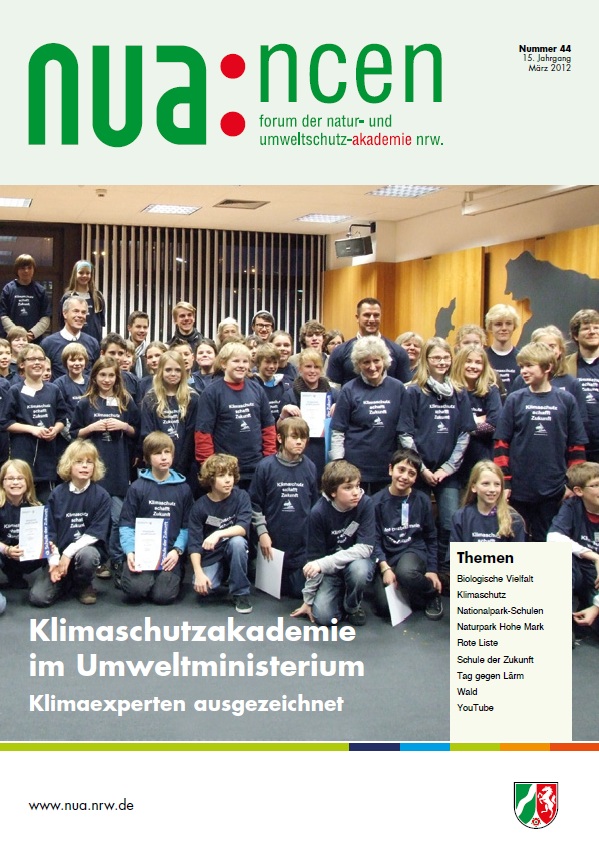 Titel der NUAncen-Ausgabe Nr. 44: Internationales Jahr des Waldes - Diskussion: Zukunft des Waldes in NRW